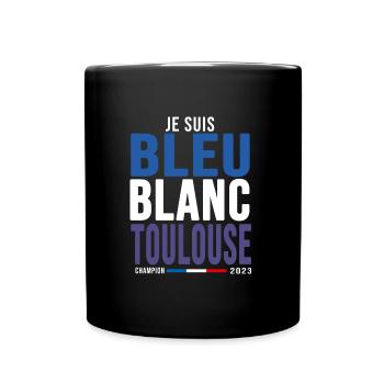 football je suis bleu blanc Toulouse supporters - Mug uni - noir - Devant