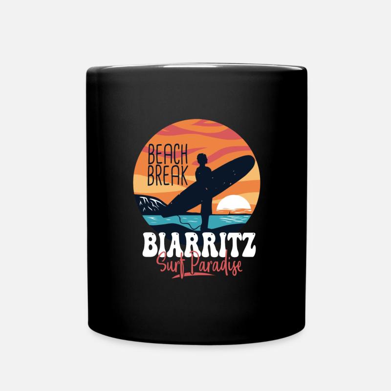 Surf Biarritz spot surf pour surfeur - Mug uni - noir