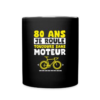 vélo 80 ans anniversaire - Mug uni - noir - Devant