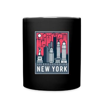 Horizon de New York Pop Art - Mug uni - noir - Devant