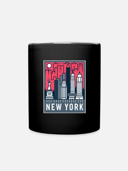 New Yorker Skyline Pop Art - Tasse einfarbig - Schwarz