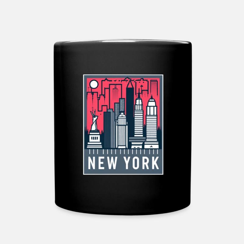 New Yorker Skyline Pop Art - Tasse einfarbig - Schwarz