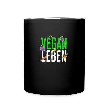 Vegan Leben Geschenk Idee - Tasse einfarbig - Schwarz - Vorne