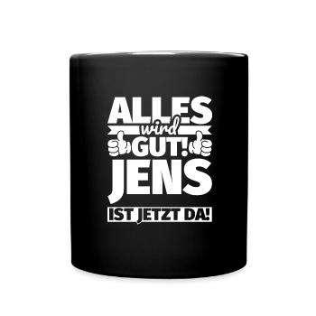 Jens Vorname Geschenk lustiger Spruch - Tasse einfarbig - Schwarz - Vorne