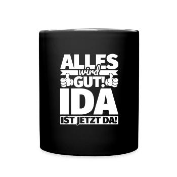 Ida Vorname Geschenk lustiger Spruch - Tasse einfarbig - Schwarz - Vorne
