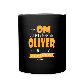 Oliver Gåva humor förnamn oliver - Mug uni - noir - Devant