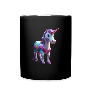 Rainbow Mane Unicorn Tee - Full Colour Mug - black - Front
