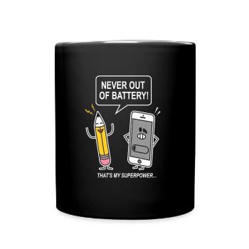 Lustiger Humor Sarkasmus Smartphon - Tasse einfarbig - Schwarz - Vorne