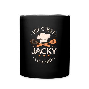 Jacky Chef Ici c est jacky le chef cuisinier - Mug uni - noir - Devant