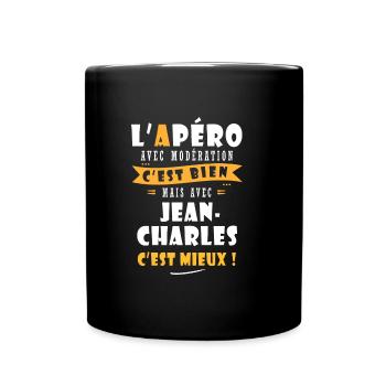 Jean-Charles Cadeau Humour jean charles - Mug uni - noir - Devant