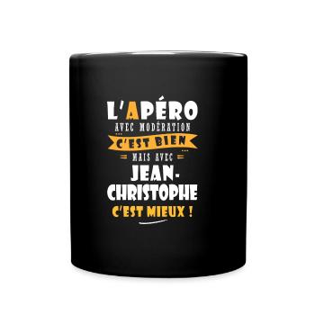 Jean- Christophe Cadeau Humour jean christophe - Mug uni - noir - Devant