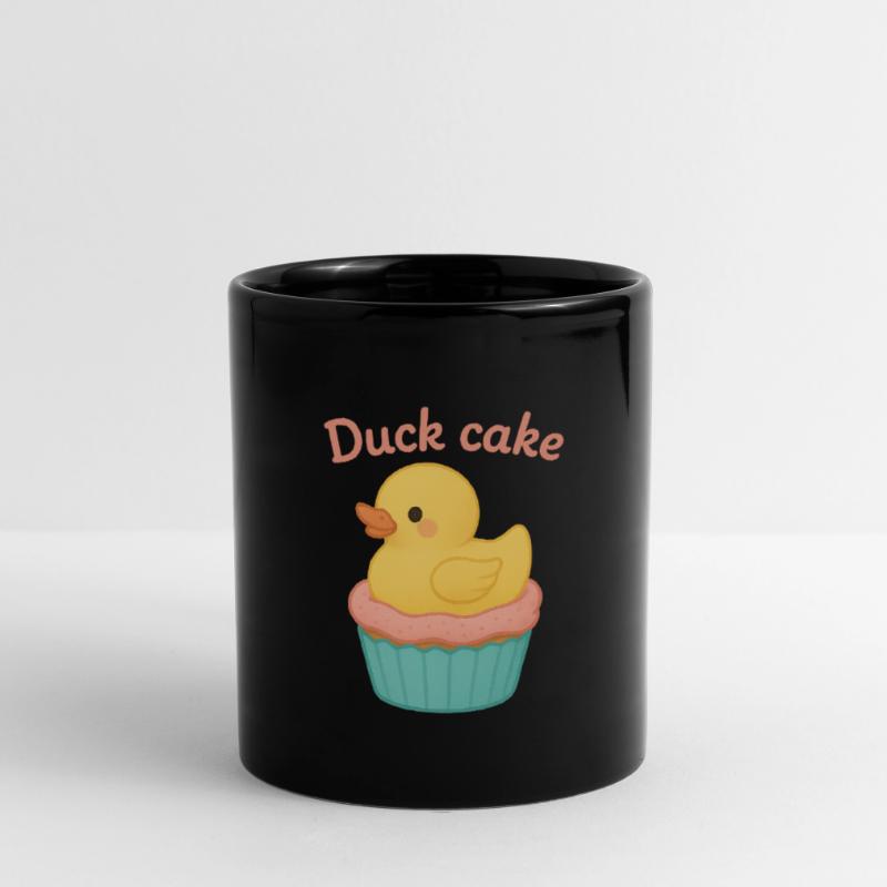 Duck Cake – Süses Entchen auf Cupcake Design mit H Tasse einfarbig