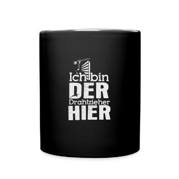 Drahtzieher Elektriker Elektroniker Baustelle - Tasse einfarbig - Schwarz - Vorne