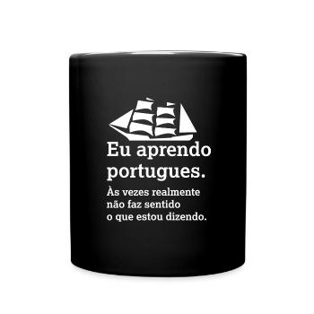 Ich lerne Portugiesisch - Tasse einfarbig - Schwarz - Vorne