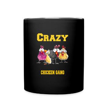 Crazy Chicken Gang - Full Colour Mug - black - Front