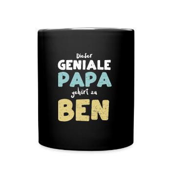 Dieser Geniale Papa Gehört Zu Ben - Tasse einfarbig - Schwarz - Vorne
