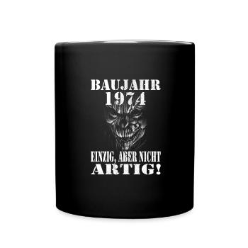 1974 Geburtstag - Tasse einfarbig - Schwarz - Vorne