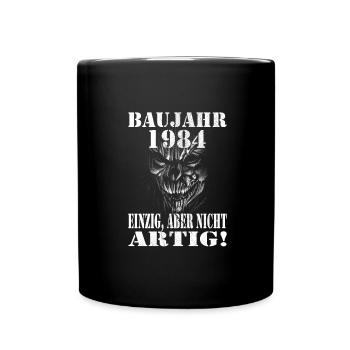 1984 Geburtstag - Tasse einfarbig - Schwarz - Vorne