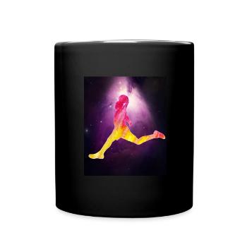 Basketballer Sport in Nebula Space - Tasse einfarbig - Schwarz - Vorne