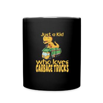 Garbage Truck Birthday Boy - Full Colour Mug - black - Front
