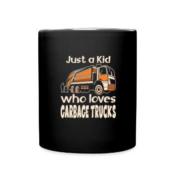 Garbage Truck Birthday Boy - Full Colour Mug - black - Front