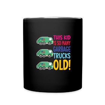 Camion à ordures garçon d’anniversaire 3 - Mug uni - noir - Devant