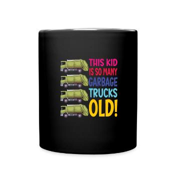 Camion à ordures garçon d’anniversaire 4 - Mug uni - noir - Devant