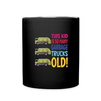 Camion à ordures garçon d’anniversaire 3 - Mug uni - noir - Devant