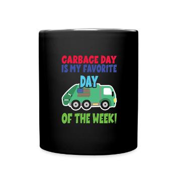 Garçon d’anniversaire de camion à ordures - Mug uni - noir - Devant