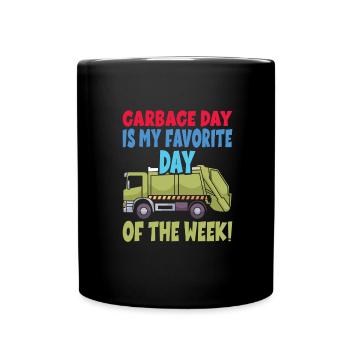 Garçon d’anniversaire de camion à ordures - Mug uni - noir - Devant