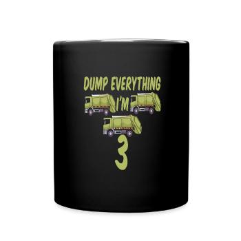 Camion à ordures garçon d’anniversaire 3 - Mug uni - noir - Devant