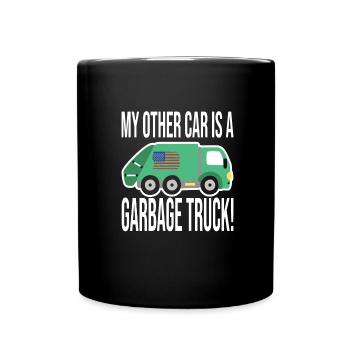 Garçon d’anniversaire de camion à ordures - Mug uni - noir - Devant