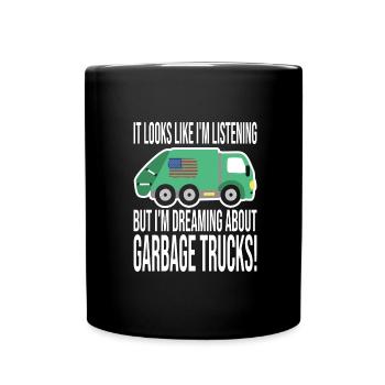 Garçon d’anniversaire de camion à ordures - Mug uni - noir - Devant