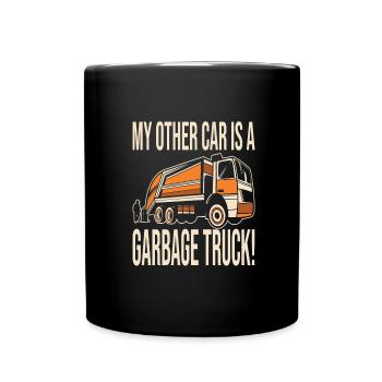 Garçon d’anniversaire de camion à ordures - Mug uni - noir - Devant