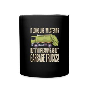 Garçon d’anniversaire de camion à ordures - Mug uni - noir - Devant