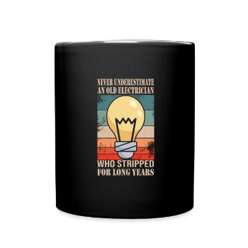 electrician - Full Colour Mug - black - Front