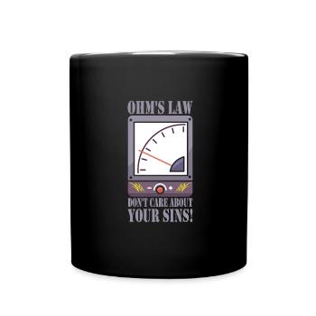 electrician - Full Colour Mug - black - Front