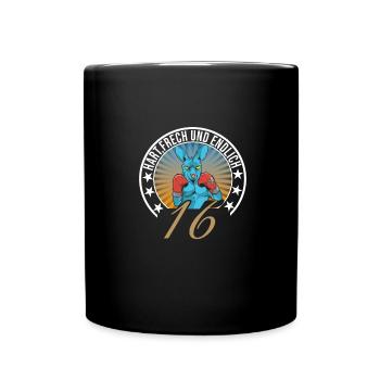16. Geburtstag - Tasse einfarbig - Schwarz - Vorne
