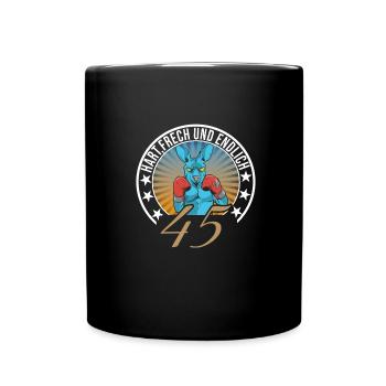 45. Geburtstag - Tasse einfarbig - Schwarz - Vorne