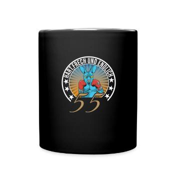 55. Geburtstag - Tasse einfarbig - Schwarz - Vorne
