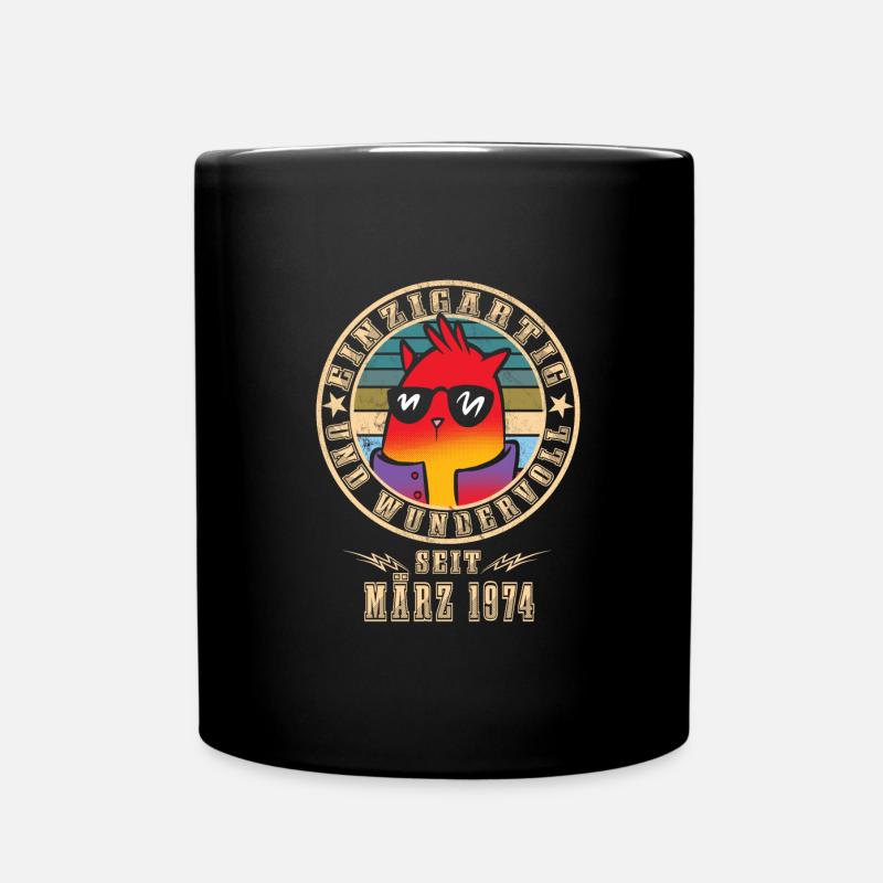 Geburtstag März 1974 - Tasse einfarbig - Schwarz