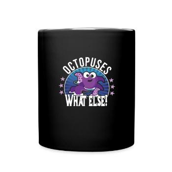 Oktopus - Tasse einfarbig - Schwarz - Vorne