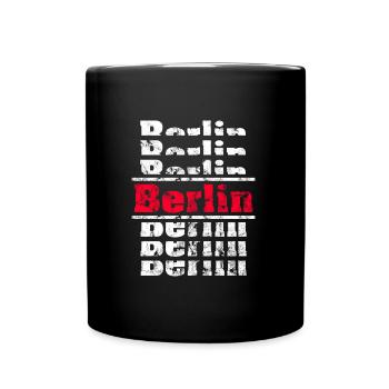 Berlin Retro Haupstadt Design - Tasse einfarbig - Schwarz - Vorne