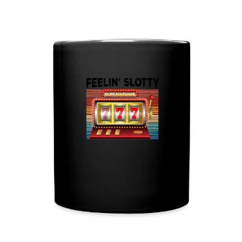 Kasino Glücksspiel Spielautomat Kartenspiel - Tasse einfarbig - Schwarz - Vorne