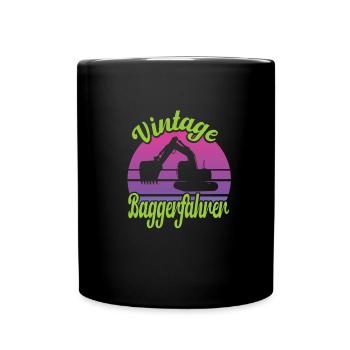 Excavator driver - Full Colour Mug - black - Front