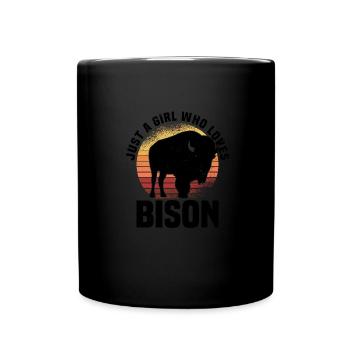 Buffalo Bison Ox Indian American - Full Colour Mug - black - Front