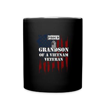 Proud Grandson Of A Vietnam Veteran - Tasse einfarbig - Schwarz - Vorne