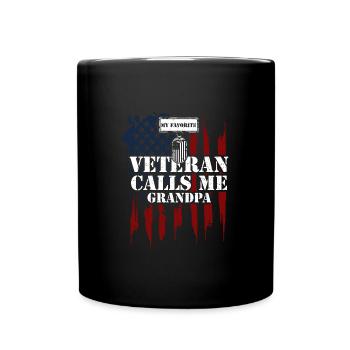 My Favorite Veteran Calls Me Gra... - Full Colour Mug - black - Front
