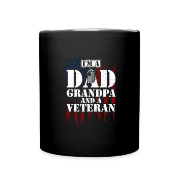 Je suis un grand-père et un vétéran - Mug uni - noir - Devant