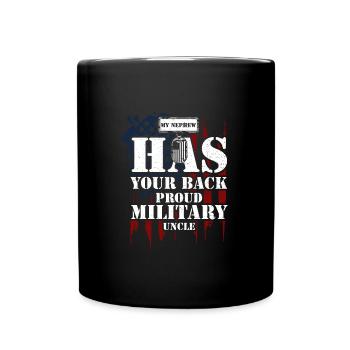 My Nephew Has Your Back Proud Mi... - Tasse einfarbig - Schwarz - Vorne